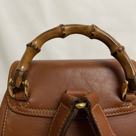 Vintage Gucci Bamboo Leather Mini Backpack - Picture 9 of 16